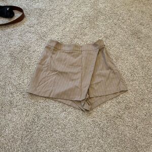 Dynamite Beige Pinstripe Skort